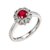 Natural Ruby Stone With Moissanite Ring