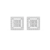 Quad Center Square Halo Studs