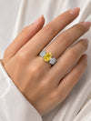 Golden Radiance Ring With Cubic Zarcon